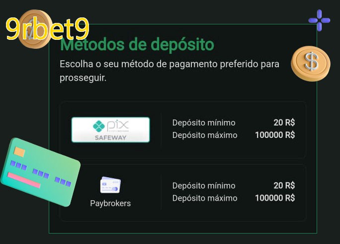 O cassino 9rbet9bet oferece uma grande variedade de métodos de pagamento
